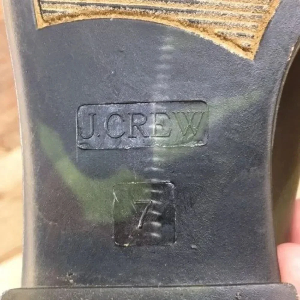 J. Crew Black Green Swirl Rubber Chelsea Boots Womens 7 Slip On‎ Ankle Bootie